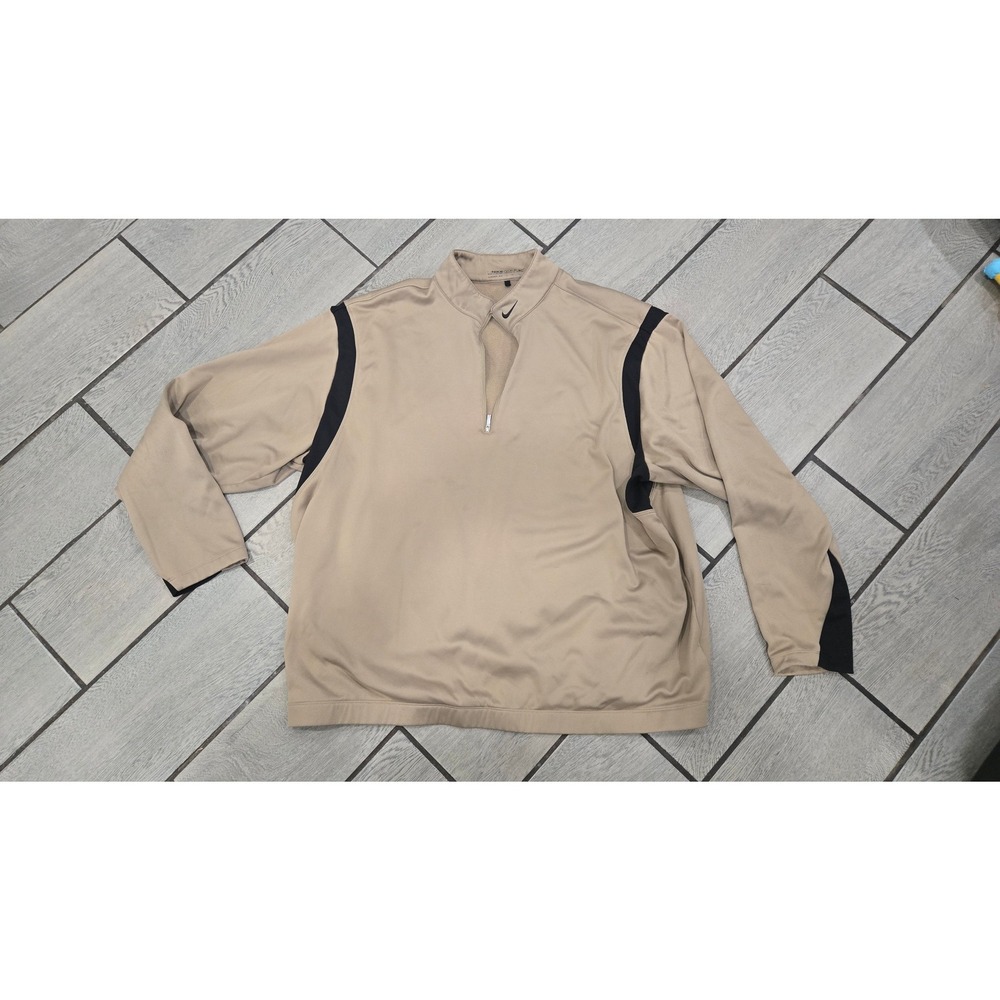 Nike Golf Therma Fit Men's Tan Long Sleeve 1/4 Zip Pullover Sweatshirt XXL